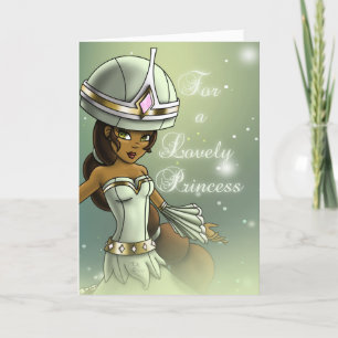 Cute Black Princess Birthday Card