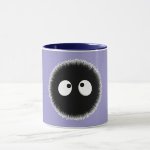 Cute Black Puffball Mug with Eyes - Cosy & Fun Dri