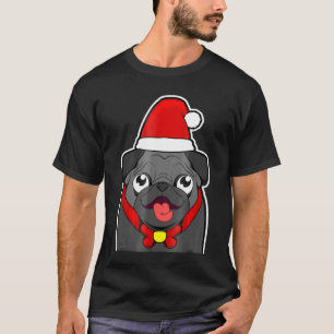 Cute Black Pug Christmas For Men Women And Kids T-Shirt
