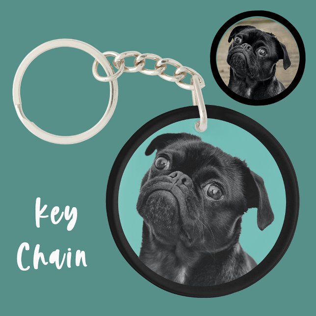 Cute Black Pug Face Charm | Unique Custom Dog Love Key Ring (Creator Uploaded)