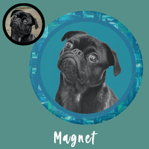 Cute Black Pug Face Charm   Unique Custom Dog Love Magnet