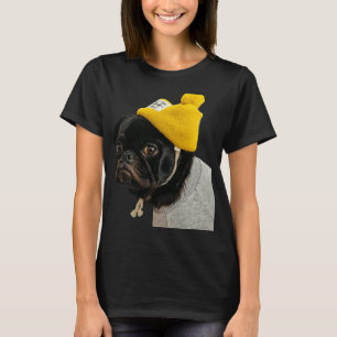 Cute Black PUG Sticker Classic 136 T-Shirt