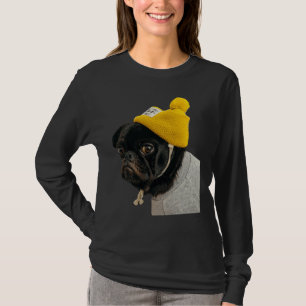 Cute Black PUG Sticker Classic T-Shirt 136