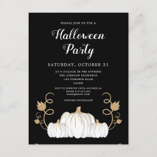 Cute Black Pumpkin Halloween Party  Postcard
