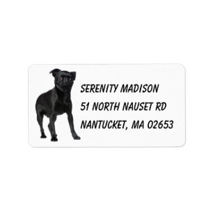 Cute Black Puppy Dog Lover Brussels Griffon Label