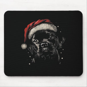 Cute Black Puppy Lab Santa Hat Xmas Dog Labrador R Mouse Mat