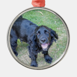 Cute Black Puppy Metal Tree Decoration