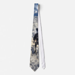 Cute Black Raven in the Snow Photo Tie