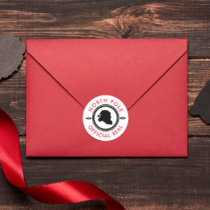 Cute Black Red And White Santa Claus Workshop Seal