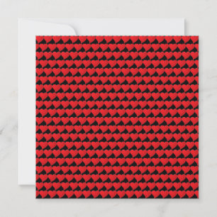 Cute black red hearts pattern minimalist modern card