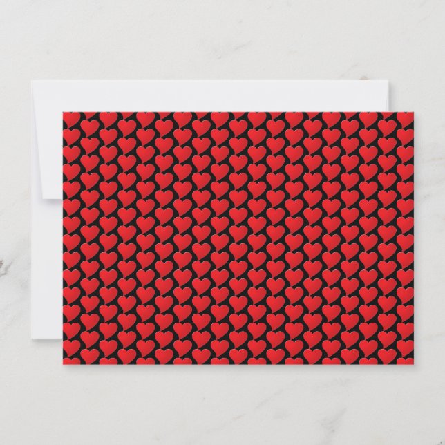 Cute black red hearts pattern modern Valentine's Card (Front)