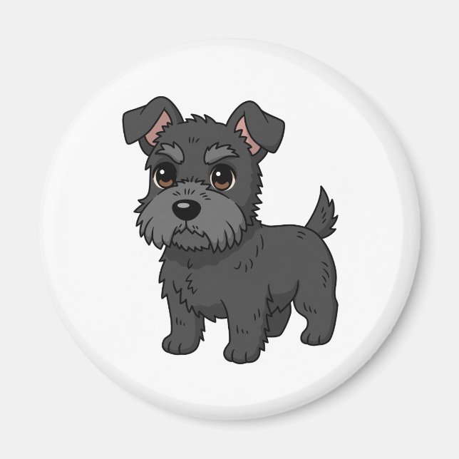 Cute Black Scottish Terrier Dog Magnet (Front)