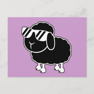 Cute Black Sheep Cartoon Postcard