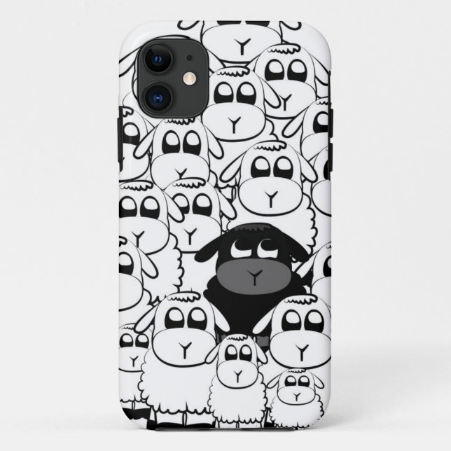 Cute black sheep iphone case (Back)