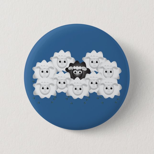 Cute Black Sheep of the Family 6 Cm Round Badge (Front)