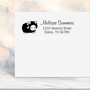 Cute Black Sheep Ram Return Address Self-inking Stamp