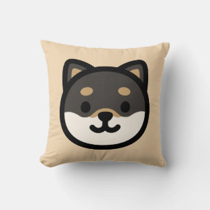 Cute black Shiba Inu Dog Face Cushion