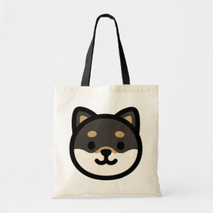 Cute black Shiba Inu Dog Face Tote Bag