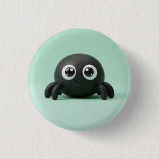 Cute Black Spider Halloween Button