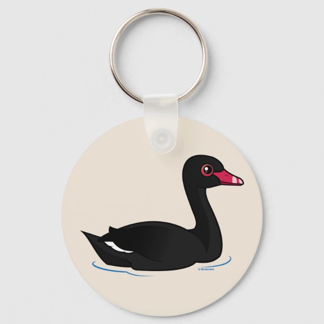 Cute Black Swan Key Ring (Front)