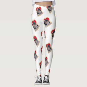 Cute Black Tan Bernedoodle  Leggings