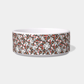 Cute Black Tan Dachshund Puppy Name Christmas Patt Bowl