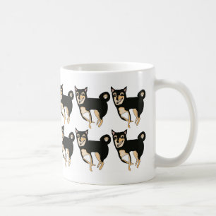 Cute Black & Tan Shiba Inu Dog Pattern Coffee Mug