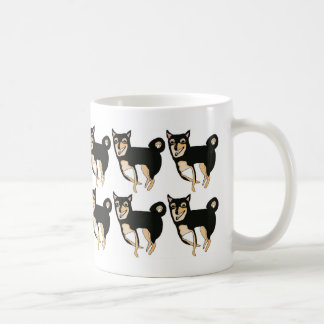 Cute Black & Tan Shiba Inu Dog Pattern Coffee Mug