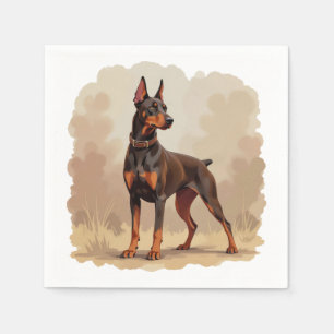 Cute Black Tan & White Tricolor Beagle Puppy Napkin