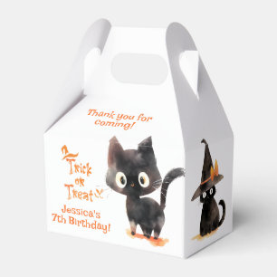 Cute Black Trick or Treat Halloween birthday Favour Box