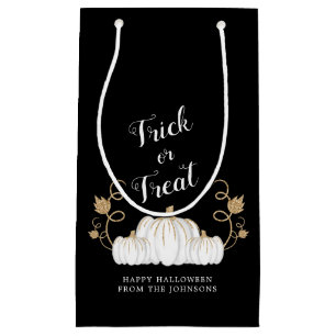 Cute Black Trick Or Treat Pumpkin Halloween Small Gift Bag