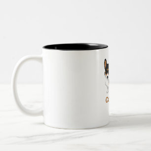 Cute Black Tricolor Pembroke Corgi Dad Dog Lovers Two-Tone Coffee Mug