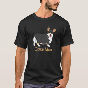 Cute Black Tricolor Pembroke Corgi Mum Dog 1 T-Shirt