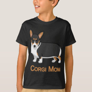 Cute Black Tricolor Pembroke Corgi Mum Dog Lover T-Shirt