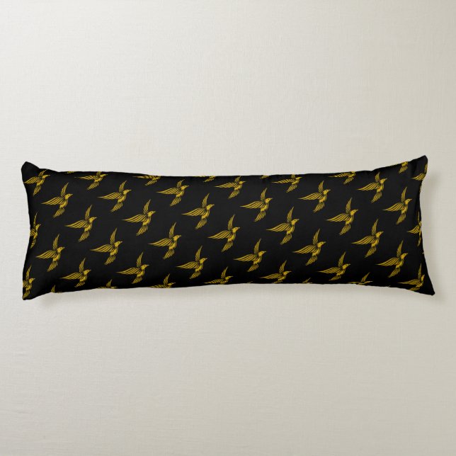 Cute black vintage gold eagle patterns body cushion (Back)