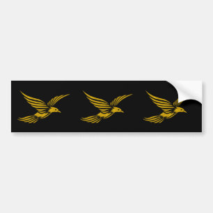 Cute black vintage gold eagle patterns bumper sticker
