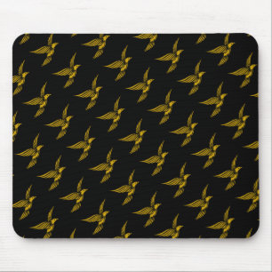 Cute black vintage gold eagle patterns mouse mat