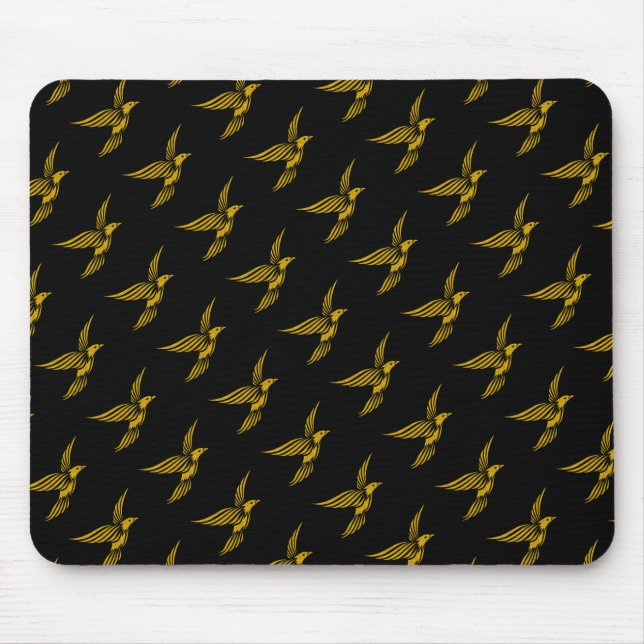 Cute black vintage gold eagle patterns mouse mat (Front)