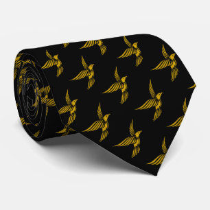 Cute black vintage gold eagle patterns tie