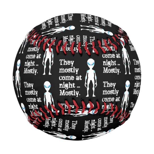 Cute black white alien quote baseball (Front)