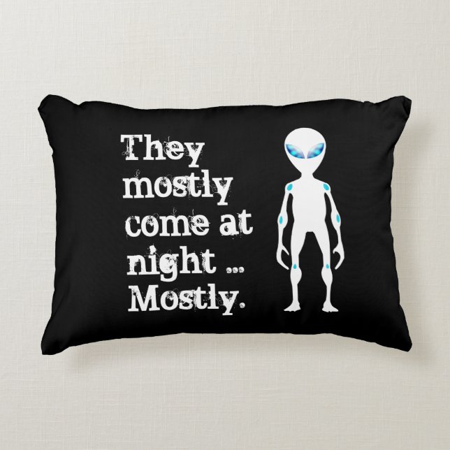 Cute black white alien quote decorative cushion (Front)
