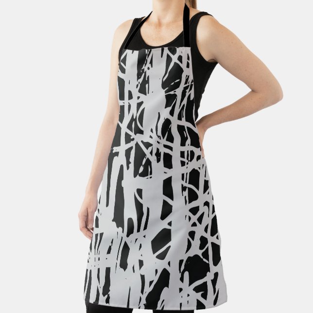  Cute Black & White Apron (Insitu)
