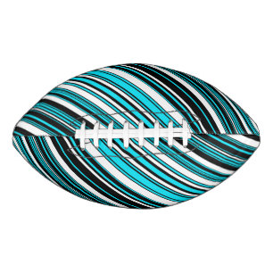 Cute black white aqua stripes american football