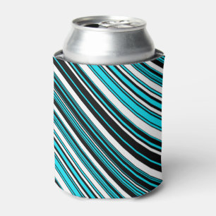 Cute black white aqua stripes Case-Mate iPhone cas Can Cooler