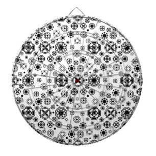 Cute black white arabesque decorative pattern dartboard