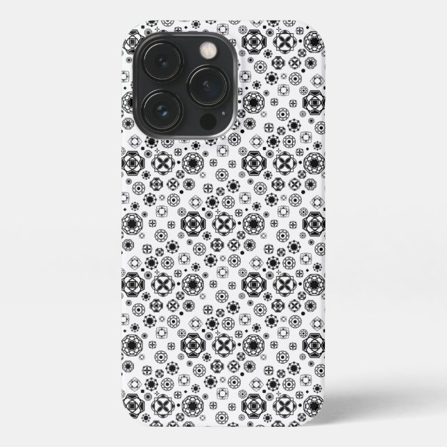 Cute black white arabesque decorative pattern iPhone case (Back)