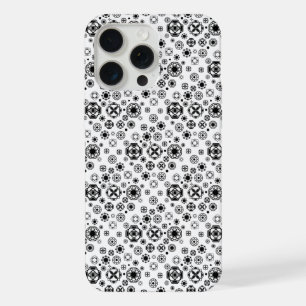 Cute black white arabesque decorative pattern iPhone 15 pro max case