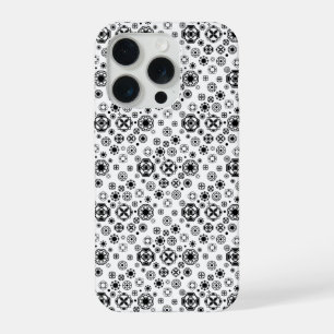 Cute black white arabesque decorative pattern iPhone 15 pro case