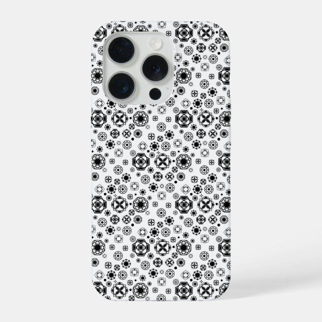 Cute black white arabesque decorative pattern iPhone case (Back)
