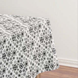 Cute black white arabesque decorative pattern tablecloth